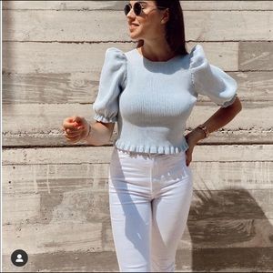 Zara Open Back Knit Top